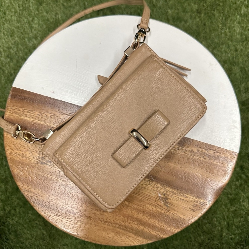 Tan Madison West Crossbody Purse Wallet‎ With Bow